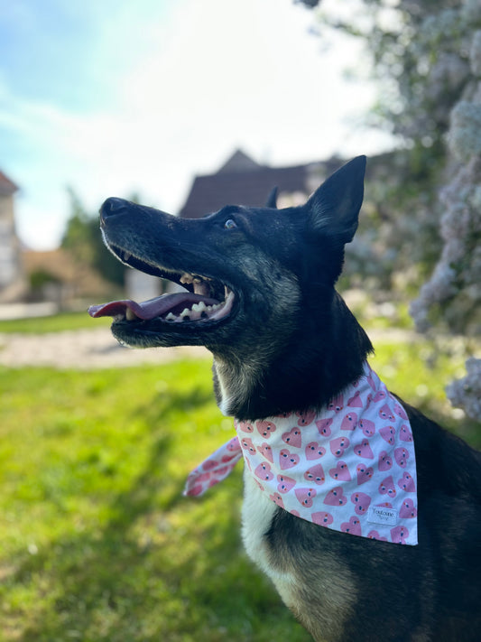 Bandana cœur rose