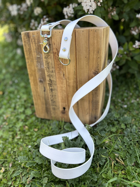 Laisse Biothane poignée interchangeable Minuit Blanc